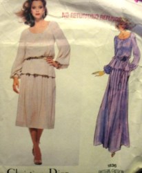 1836 C DIOR 70S LS BLOUSE, YOKE SKIRT LENGTHS PATTERN 12